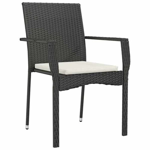 Maison Exclusive - 9 pc have spisebordssæt i sort polyrotin Svart