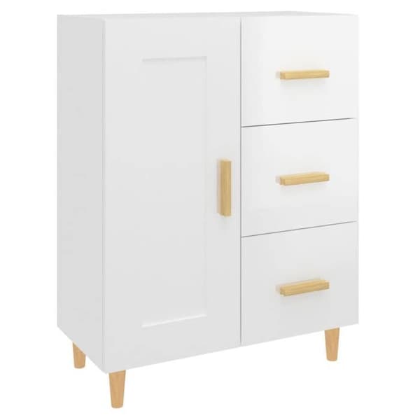 Maison Exclusive - Buffé Vit glänsande 69,5x34x90 cm Ingenjörsträ