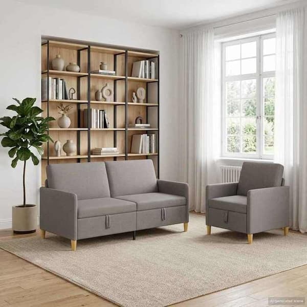 Maison Exclusive - Sofa med opbevaring 2 stk Taupe Polyester