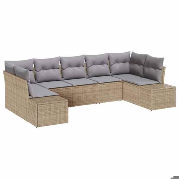 Maison Exclusive - Trädgårdsoffmöbelset 7 pc 7-sits