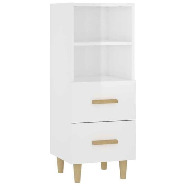 Maison Exclusive - Buffé Vit glänsande 34,5x34x90 cm Ingenjörsträ