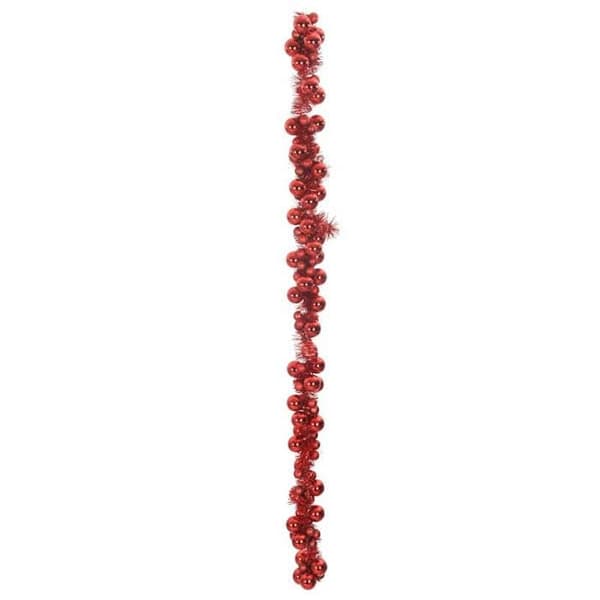 Maison Exclusive - Julgransgirlang med Röda Kulor 186 cm Polystyren