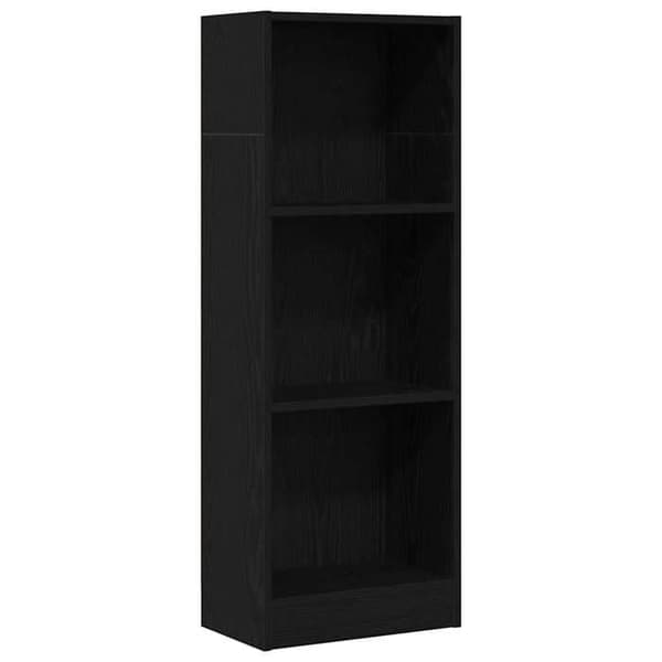 Maison Exclusive - Bibliotek i sort egetræ 40 x 24 x 109 cm ingeniørtræ