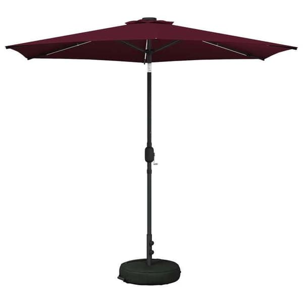 Maison Exclusive - Trädgårdsparasol med LED-lampor och bas 2,7 x 2,7 m