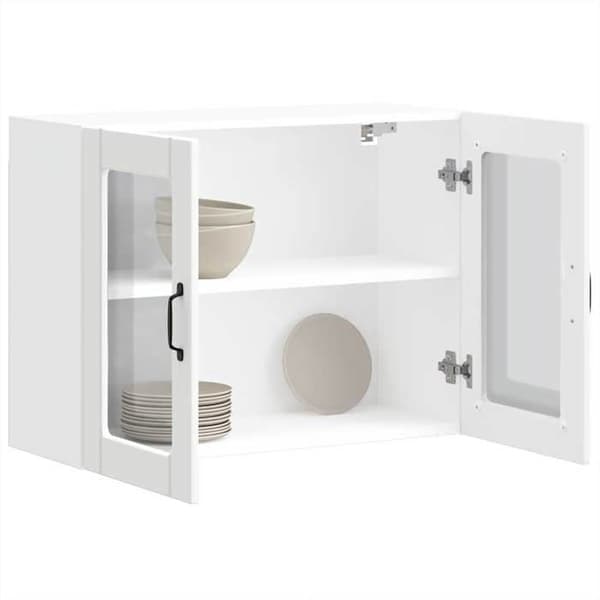 Maison Exclusive - Väggmonterad köksskåp med glasdörr Lucca vit