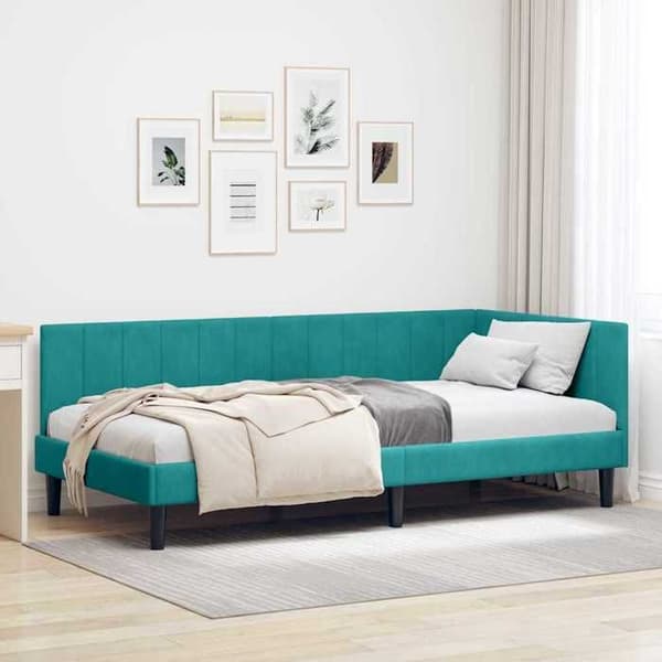 Maison Exclusive - Vinkel sengestel Turquoise 100 cm x 200 cm Velour