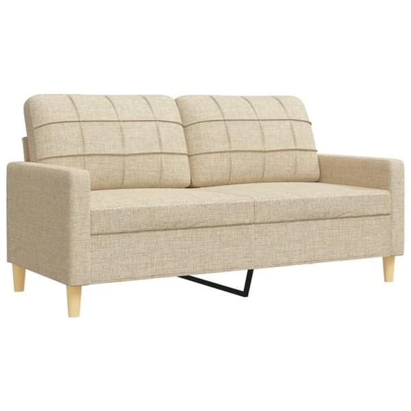 Maison Exclusive - Sæt af 3 sofaer med dekorative puder i cremefarvet stof