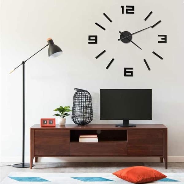 Vægur - EKSKLUSIV HUS - Moderne design - 3D-effekt - Sort - 100 cm (XXL) Svart