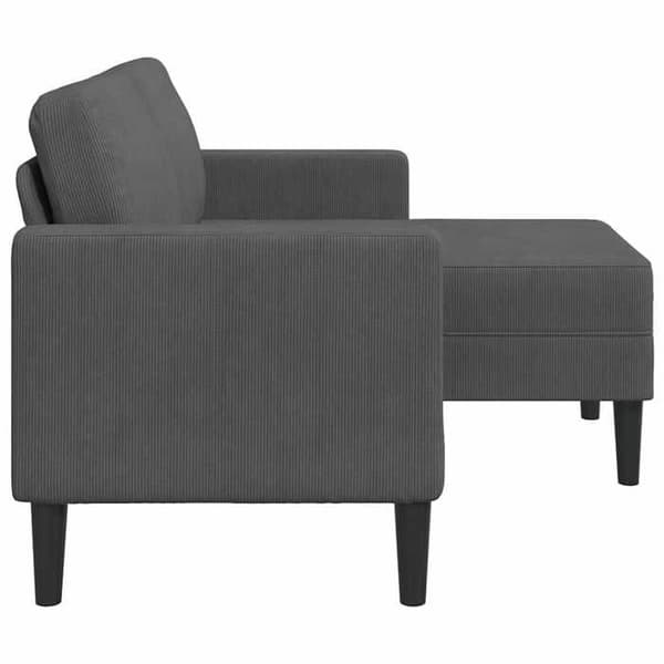 Maison Exclusive - 2-sitssoffa med L-formad divan i mörkgrå 125 cm linne