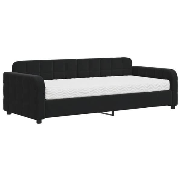Maison Exclusive - Päivävuode mustalla patjalla 90x200 cm sametti