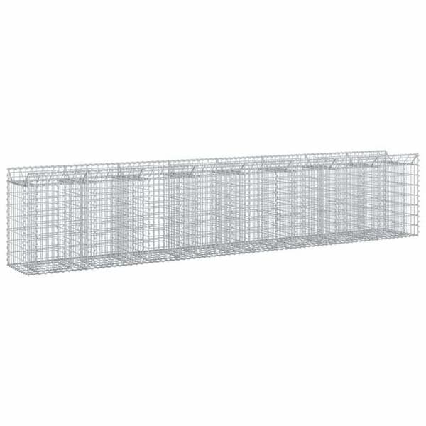 Hævet gabion seng - EKSKLUSIV HUS - 400 x 50 x 80 cm - Galvaniseret stål - Rektangulær - Optimal dræning Galvaniserat stål