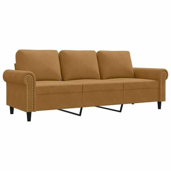 Maison Exclusive - 3-sitssoffa Brun 180 cm Sammet