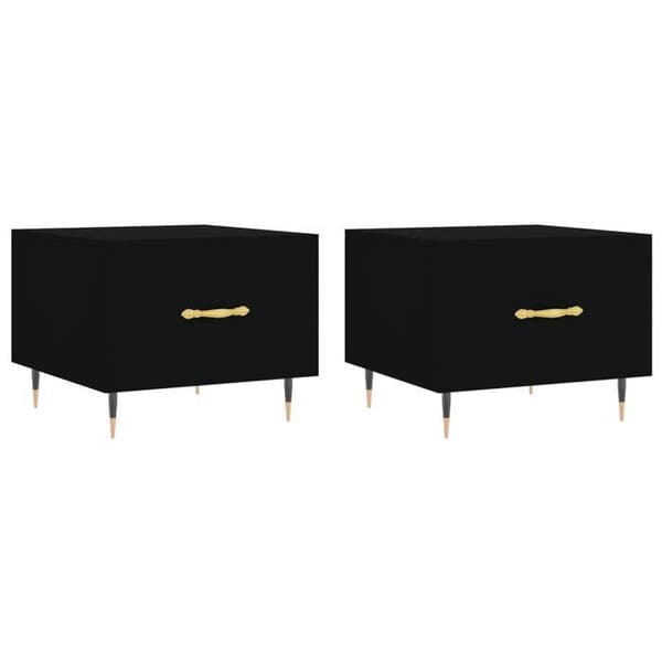 Maison Exclusive - 2 stk. sorte sofaborde 50x50x40 cm i ingeniørtræ