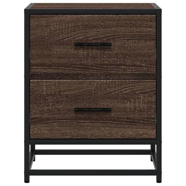 Maison Exclusive - Natborde 2 stk. egetræ brun 40x31x50 cm ingeniørtræ