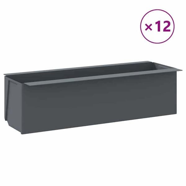 Maison Exclusive - Blomsterkasser til euro-paller 12 stk Grå 36x13,5x9,5cm PP Grå