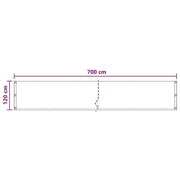 Maison Exclusive - Rektangulær Balkon Skærm 120 x 700 cm HDPE og Aluminium