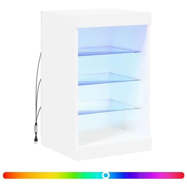 Maison Exclusive - Buffet LED-valoilla valkoinen 41x37x67 cm
