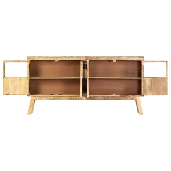 Maison Exclusive - Buffet Brun og sort 160x30x80 cm Solid rå mangotræ brunt och svart