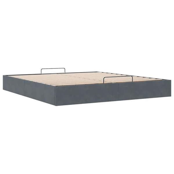 Maison Exclusive - Ottoman sengestel uden madras grå mørk 200x200 cm velour mörkgrå