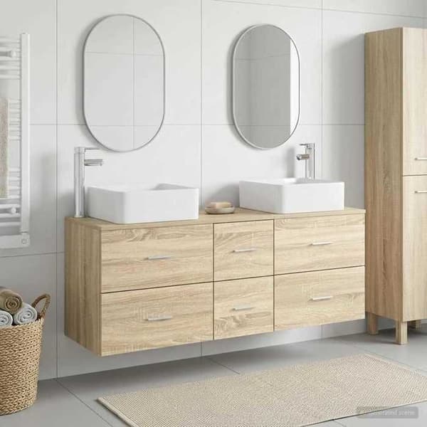 Maison Exclusive - Badeværelsesskabssæt 3 stk Sonoma Eg