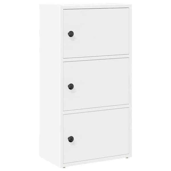 Maison Exclusive - Vit bibliotek 40x24x77 cm ingenjörsträ