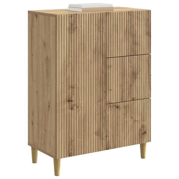 Maison Exclusive - Buffet i håndlavet egetræ 66 x 34,5 x 90 cm Ingeniørtræ