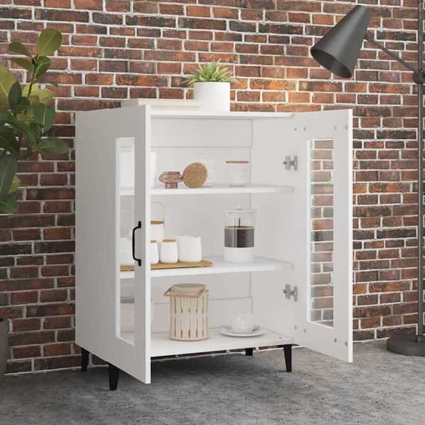 Maison Exclusive - Vit buffé 69,5x34x90 cm ingenjörsträ