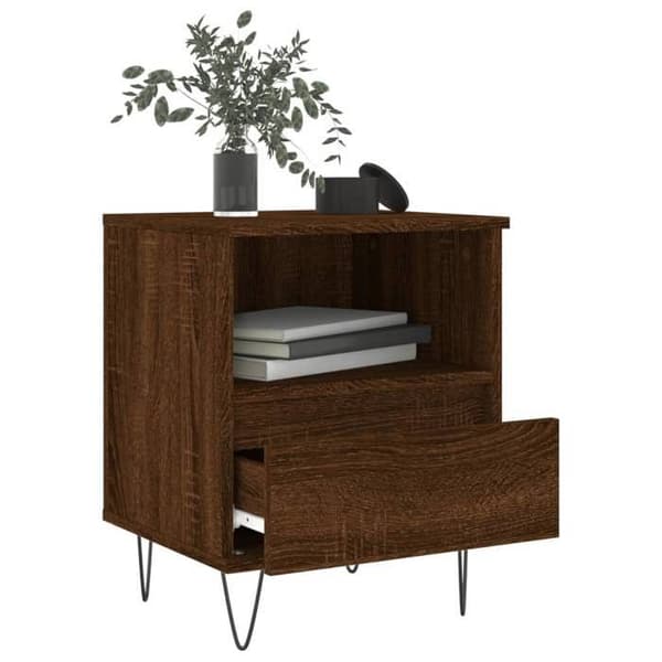 Maison Exclusive - Natborde 2 stk egetræ brun 40x35x50 cm ingeniørtræ Brun ek