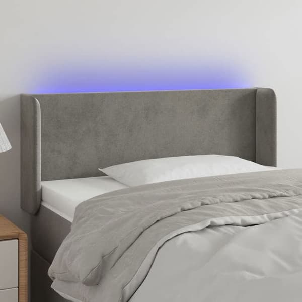 Maison Exclusive - LED-päätyharso Vaaleanharmaa 93x16x78/88 cm Sametti ljusgrått