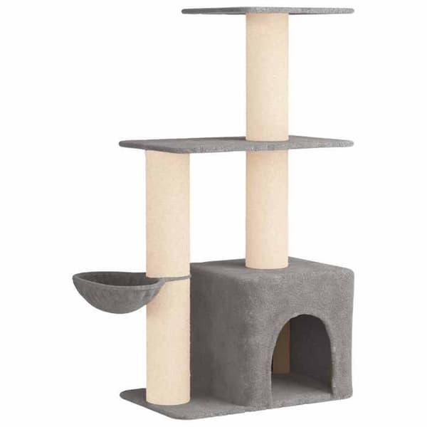 Maison Exclusive - Katte træ med sisal kløepæle Lys grå 133 cm Ljusgrått