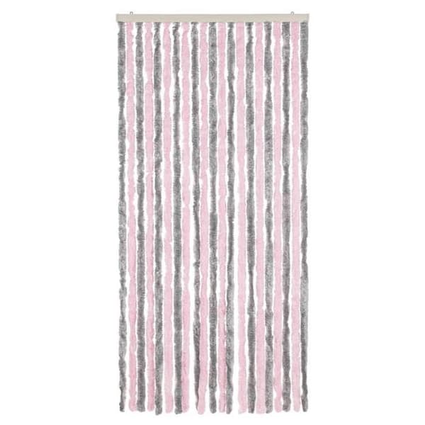 Maison Exclusive - Hopeanharmaa ja vaaleanpunainen hyttysverkko 90x220 cm chenille