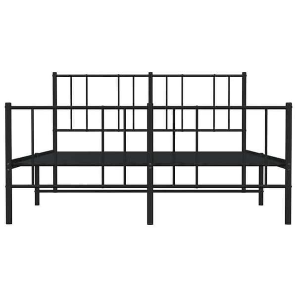 Sengestel - EKSKLUSIV HUS - Lamelseng - 160x200 cm - Sort stål - Opbevaring under sengen Svart