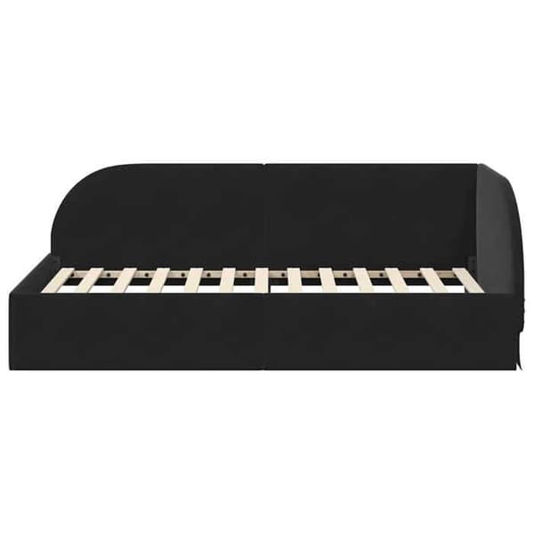 Maison Exclusive - Svart hörnsängram 90 x 190 cm Sammet Svart