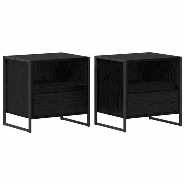 Maison Exclusive - Natbord 2 dele Sort eg 50 x 39,5 x 50 cm