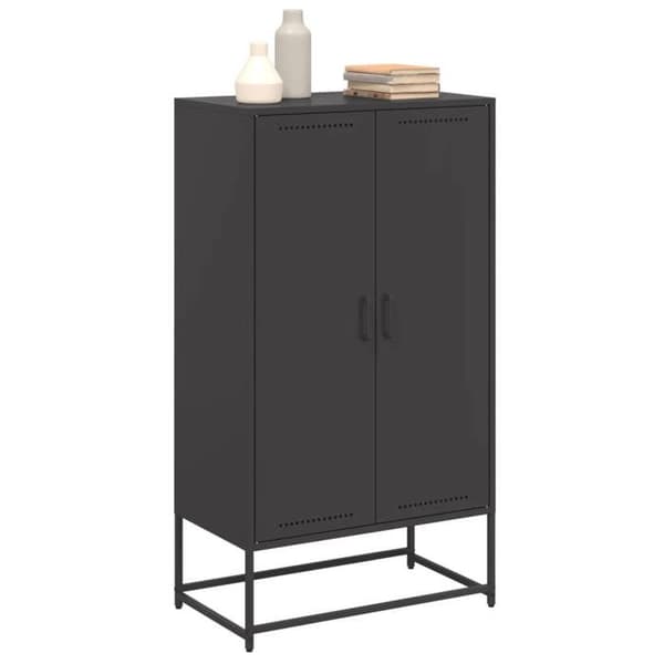 Maison Exclusive - Sort høj buffet 68,5x38,5x123,5 cm stål