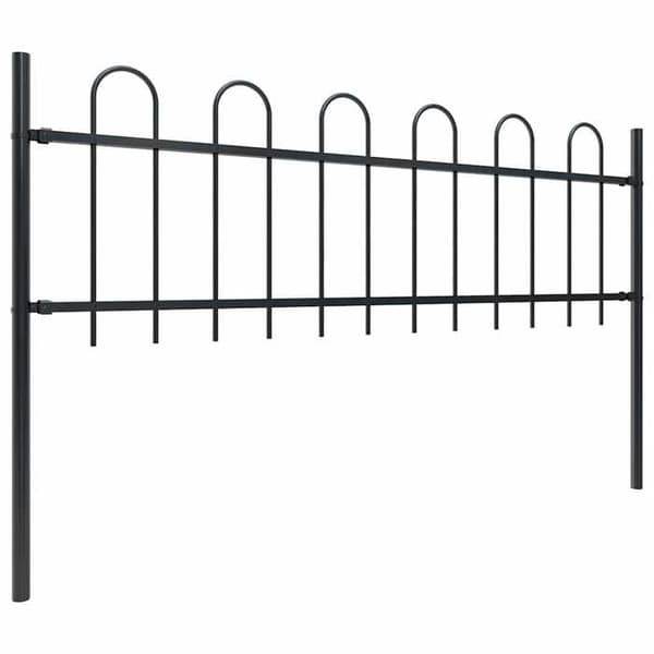Maison Exclusive - Havehegn med stålbue 337 x 60 cm Sort Svart