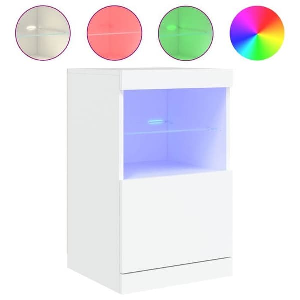 Maison Exclusive - Buffet med hvide LED-lys 41x37x67 cm