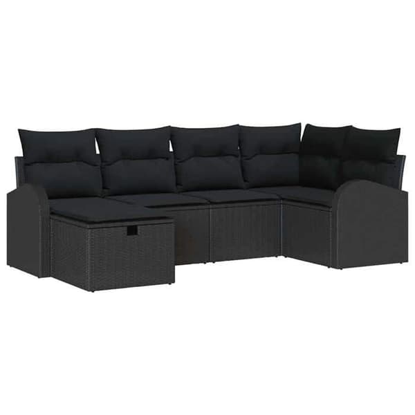Maison Exclusive - 6 osan sohvasetti musta polyrottinki