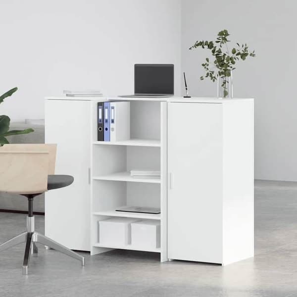 Maison Exclusive - Vit receptionsbord 135x50x103,5 cm ingenjörsträ