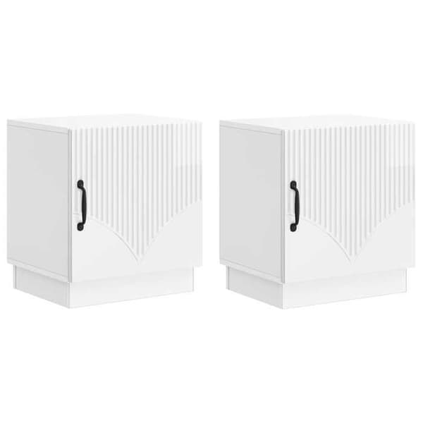Maison Exclusive - Sängbord 2 st Vit glans 43 x 34,5 x 47 cm