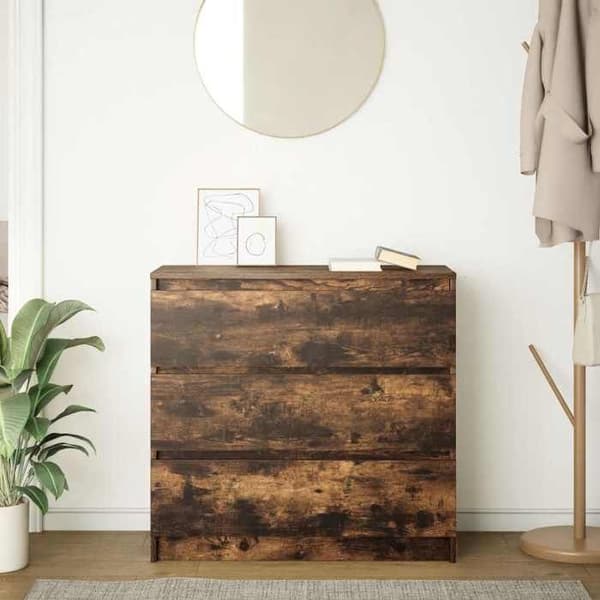 Maison Exclusive - Buffé ek rökig 80x35x76 cm ingenjörsträ Rökt ek