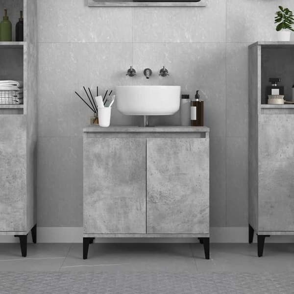 Maison Exclusive - Vaskeskab grå beton 58x33x60 cm ingeniørtræ
