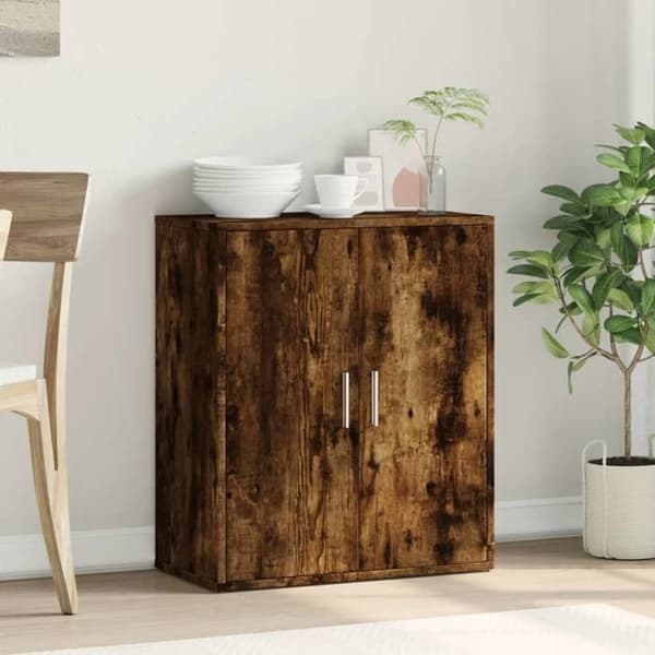 Maison Exclusive - Buffé ek rökig 60x31x70 cm ingenjörsträ Rökt ek