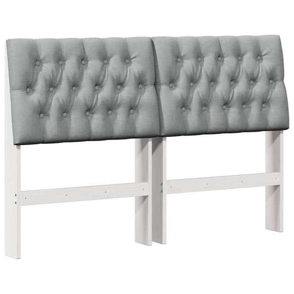 Maison Exclusive - Klädd sänggavel Ljusgrå 135 cm Massivt trä