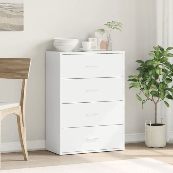 Buffet - EKSKLUSIVT HUS - 60 x 31 x 84 cm - Hvid - Ingeniørtræ - Stort opbevaring Vit