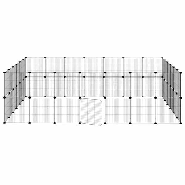Maison Exclusive - Bur til kæledyr med 52 paneler og sort dør 245x210x70 cm