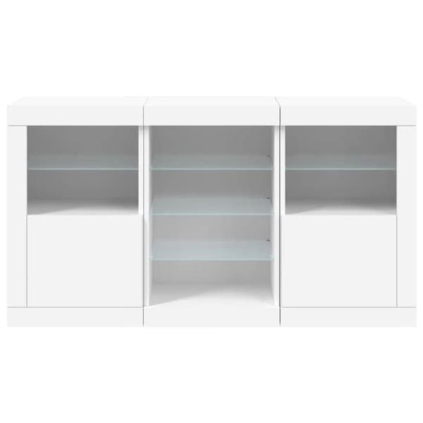 Maison Exclusive - Buffet LED-valoilla valkoinen 123x37x67 cm Vit