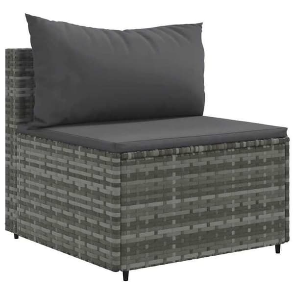 Maison Exclusive - Trädgårdsmöbler 6 delar med kuddar Grå Flätad resin