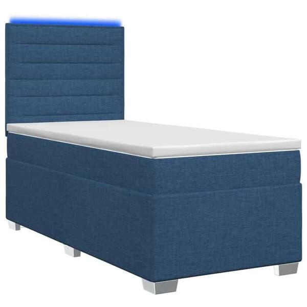 Maison Exclusive - Boxspring-sänky sinisellä patjalla 90 x 200 cm Kangas Blå