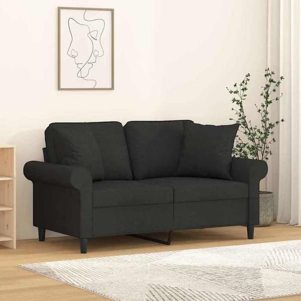 Maison Exclusive - Koristepillowit 2 kpl Musta 40x40 cm Kangas
